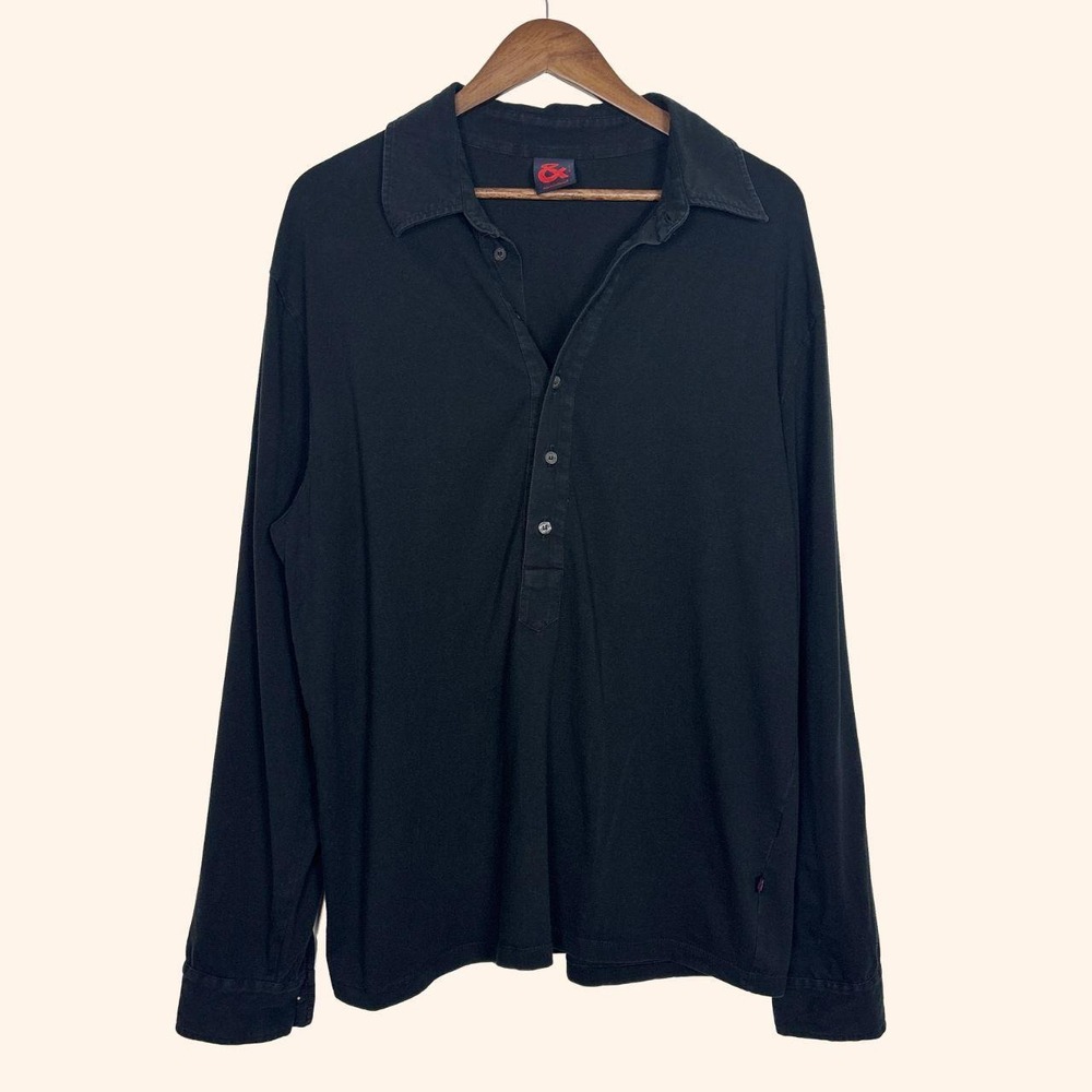 Dolce & Gabbana "&" Line Black Long Sleeve Polo Shirt